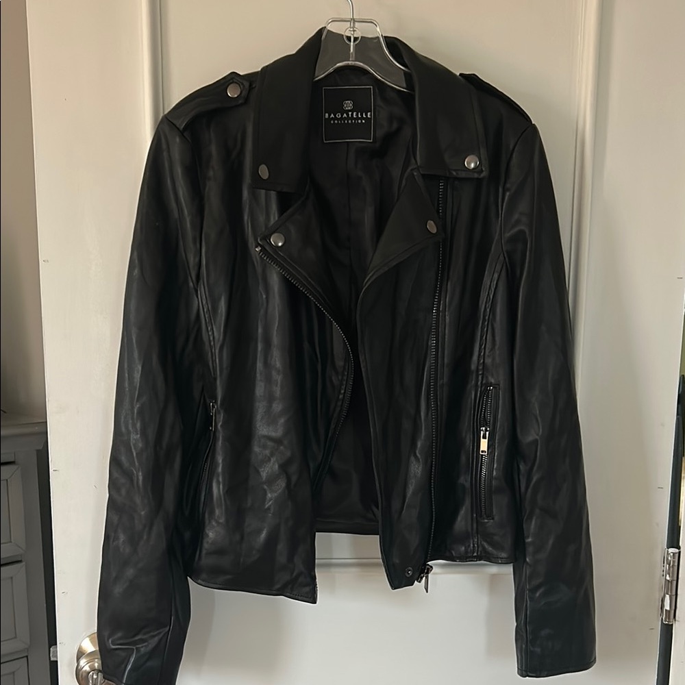 Faux Black Leather Jacket